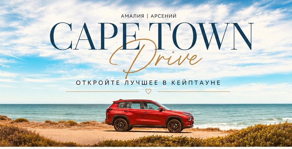 Cape Town Drive — красная машина у океана